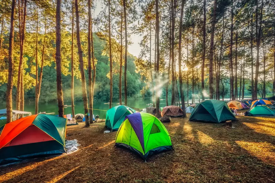 Рассвет в палаточном лагере