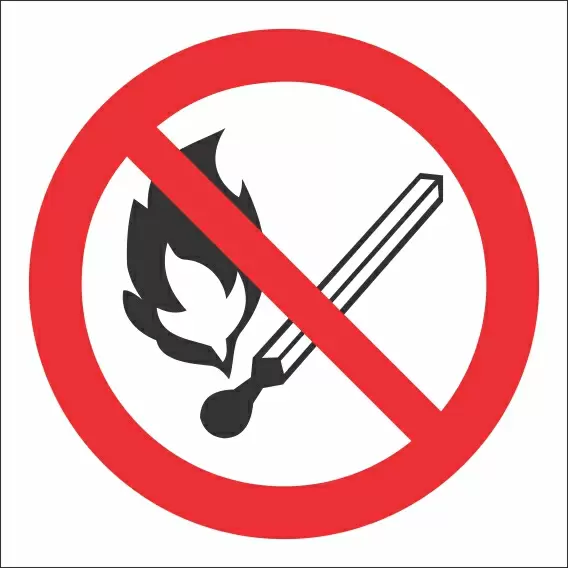 Р02 Запрещается пользоваться открытым огнем и курить